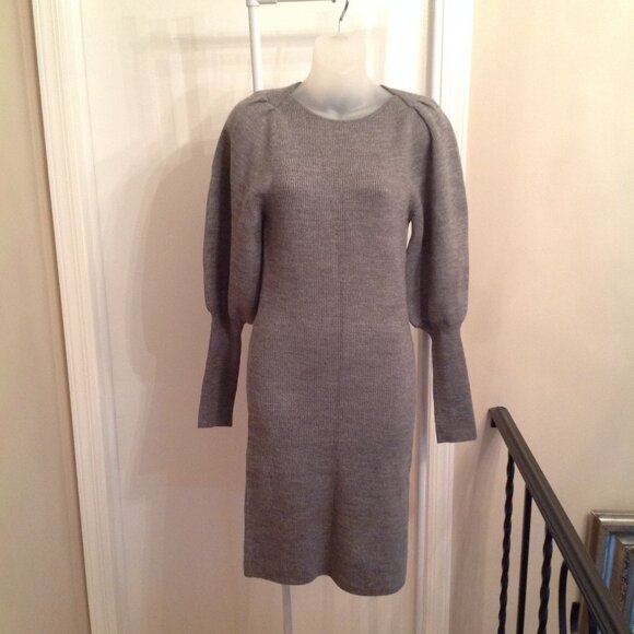 NWT French Connection Babysoft Knits Balloon Sleeve Midi Sweater Dress Size M - Picture 1 of 7